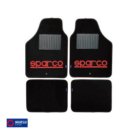 スパルコ/sparco フロアマット ブラック/レッド フロント・リア 4ピースセット 汎用マット 右/左ハンドル共通 車内汚れ防止 SPC-1903