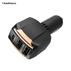 USB3�|�[�g ���� PD65W �u���b�N DC12V/24V USB-A×2�|�[�g Type-C×1�|�[�g �h�����R�E�i�r�� DC-055 Kashimura