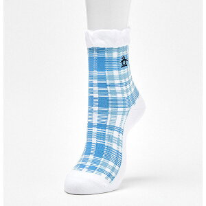 マンシングウェア レディース 靴下 ショート丈 シースルーチェック柄 ソックス ゴルフ 抗菌防臭 ホワイトMG5SSO09L 2025年 ギフト好適品