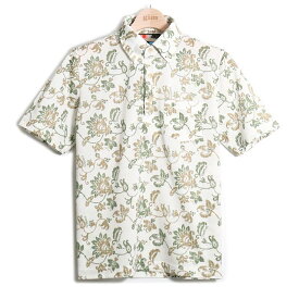 gim ジム パイカジ PAIKAJI メンズ ポロシャツ 半袖 アロハシャツ ホワイト 鹿の子 日本製