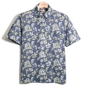 gim ジム パイカジ PAIKAJI メンズ ポロシャツ 半袖 アロハシャツ ネイビー 鹿の子 日本製