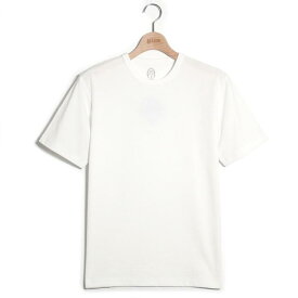 メンズ Tシャツ 小紋柄 リンクス ホワイト 白 半袖 綿100％ クルーネック 丸首 gim（ジム）
