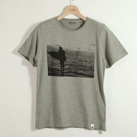 gim ジム メンズ Tシャツ 半袖 プリント オーガニックコットン 日本製 グレー エシカル