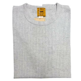 gim（ジム）メンズ　Tシャツ　半袖 　日本製 綿100％　クルーネック　丸首　グレー　ポケット付き