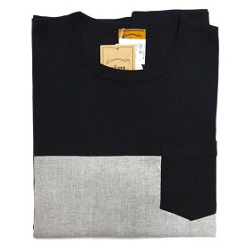 gim（ジム）メンズ　Tシャツ　半袖 　日本製 綿100％　天竺　クルーネック　丸首　ブラック グレー　黒　ポケット付き