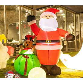 クリスマス飾りサンタさん ライトアップ インフレータブル 膨らます庭　屋外装飾 大型クリスマス置物 Sinessy 楽天市場店 新生活用品