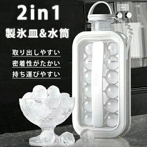 製氷皿 丸 水筒 蓋付き PP シリコン 大容量 アイスメーカー プラスチック ボトル 氷ケース ふた付き 製氷機 氷入れ容器 氷作る容器 アイストレー DIY 取り出しやすい 漏れ防止 操作簡単 おしゃ