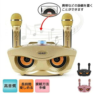 手持ちマイク カラオケセット 家庭用 Bluetooth カラオケマイク ワイヤレスマイク多機能 ノイズキャンセリング機能 スピーカーマイクセット 4色 スピーカー&マイク別々に使用可能 USB/TF/AUX/And