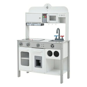 2025新作 おままごと キッチン 木製 台所 ライト付き 音が鳴る 製氷機 調理器具付き 調味料 食材 野菜 知育玩具 コンロ 電子レンジ 家事 おもちゃ キッズ ベビー 誕生日 プレゼント