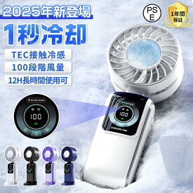 戸外 大風量 静音 ハンディファン LEDデジタル表示 冷却プレート Type-c充電 100段階 小型 手持ち 扇風機