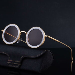 普段 旅行 ドライブ PCレンズ メタルフレーム 紫外線対策 UV400 おしゃれ 個性的 レトロ 欧米風 ラウンド型 男女兼用