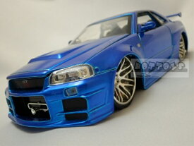 ワイルドスピードミニカー　1/24　JadaTOYS☆ワイルドスピード スカイラインGTR　青【予約商品】