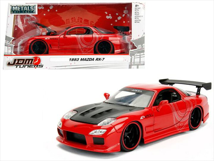 楽天市場】ミニカー 1/24 JadaTOYS☆JDM TUNERS 1993 Mazda RX-7 赤 