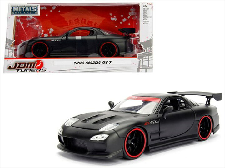 楽天市場】ミニカー 1/24 JadaTOYS☆JDM TUNERS 1993 Mazda RX-7 黒 