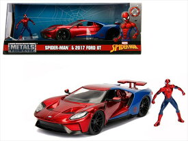 ミニカー　1/24　JadaTOYS◎Marvel マーベル　スパイダーマンカー　2017フォードGT　スパイダーマンフィギュア付き♪【予約商品】