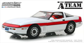 ミニカー　1/18　GREENLIGHT☆特攻野郎Aチーム　1984　シボレー・コルベットC4　白/赤【限定品　予約商品】