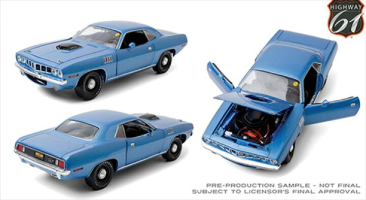 楽天市場】ミニカー 1/18 Highway61 1971 プリムス・HEMIクーダ 青色  
