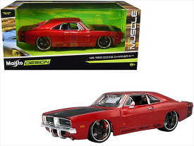 ミニカー　1/24　maisto☆ 1969 ダッジ・チャージャー　赤/黒　アメ車　Dodge Charger R/T【予約商品】