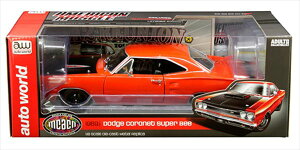 �~�j�J�[�@1/18�@AUTOWORLD��2018 �_�b�W�E�R���l�b�g�E�X�[�p�[�r�[�@�I�����W�F�@1969 Dodge Coronet Super Bee�y�\�񏤕i�z