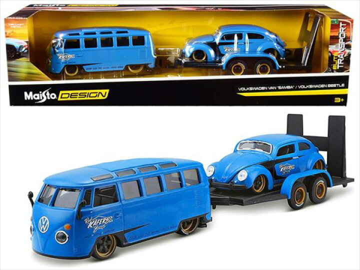 楽天市場】ミニカー 1/24 maisto☆VW ワーゲンバス 青色+ ワーゲン  