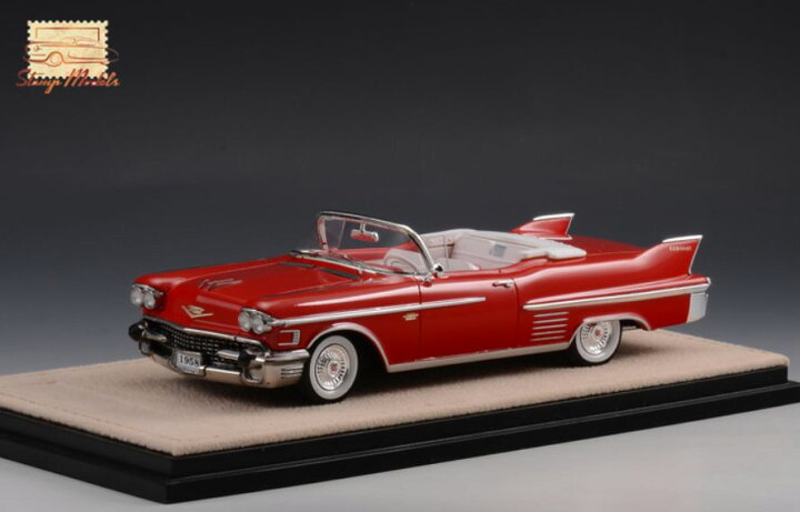 楽天市場】ミニカー 1958 キャデラック コンバーチブル 赤色 1/43 GLM 