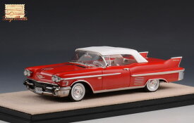 ミニカー　1958　キャデラック　コンバーチブル幌白　赤色　1/43　GLM　Cadillac Series 62 Convertible Open Top Laurentian 1958【予約商品】