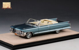 ミニカー　1962　キャデラック　コンバーチブル　ネプチュンブルー色　1/43　GLM　Cadillac Series 62 Convertible Open Top Laurentian 1962【予約商品】