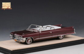 ミニカー　1962　キャデラック　コンバーチブル　バーガンディ色　1/43　GLM　Cadillac Series 62 Convertible Open Top Laurentian 1962【予約商品】