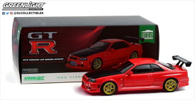 ミニカー　GTR　1/18　特別限定　GREENLIGHT　1999　GT-R (BNR34)　赤/黒　ワイルドスピード スカイラインGTR　【予約商品】