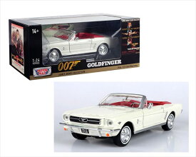 ミニカー　 007 　1964　フォード・マスタング・コンバーチブル　白色　1/24　AUTOWORLD　ゴールドフィンガー仕様　007ジェームズボンド　ボンドカー　【予約商品】