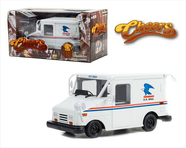 ミニカー　1/24　アメリカ　郵便配達車　USA USPS　デリバリートラック　白色　映画「チアーズ！」劇中車　Cliff Clavin’s U.S. Mail Long-Life Postal Delivery Vehicle (LLV) ? Cheers (1982-93 TV Series)　GREENLIGHT　予約商品