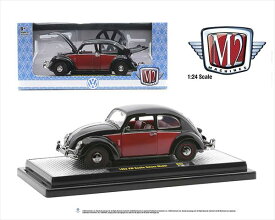 ミニカー 1/24　M2 　1952　VW　フォルクスワーゲン　ビートル　赤/黒　スプリットウィンドー 1952 Volkswagen Beetle Deluxe Model 【予約商品】
