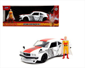 ミニカー 1/24 JadaTOYS☆ワンパンマン フィギュア付き  1974 Mazda RX-3 RX3 白【予約商品】