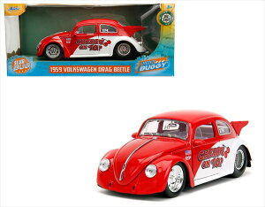 ~jJ[ 1/24@JadaTOYS1959@VW@tHNX[Q@r[g@/@1959 Volkswagen Drag Beetle (Two-Tone Red/White) gCherry On Tophy\񏤕iz