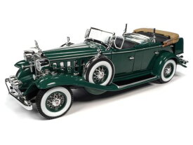 ミニカー　1/18　1932　キャデラック　フェートン　コンバーチブル　グリーン色　AUTOWORLD　 1932 Cadillac V16 Phaeton【予約商品】