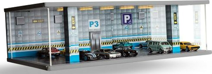 楽天市場】1/64用 コレクションケース LED付カーパーキング（P3 ブルー 