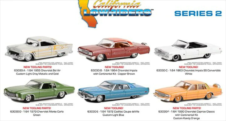 楽天市場】ミニカー 1/64 ローライダー 6台セット Low Rider ベルエア 