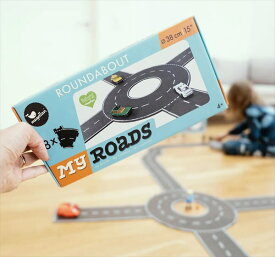 ミニカー　楽しい車・道路ドライブごっこ♪　ロータリーセット！簡単組み立て！　　エコ廃材を利用した、ドイツのデザインブランド♪　トミカでも遊べます　知育おもちゃ ゲーム 高速道路