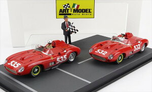 ミニカー フェラーリ 1/43 映画「フェラーリ」ジオラマ2台セット 1957 フェラーリ 315S スパイダー ミッレミリア 赤色  FERRARI - DIORAMA SET 2X 315S SPIDER sn0684 N 535 WINNER MILLE MIGLIA 1957予約