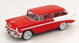 ミニカー　1/18　1956　シボレー　ベルエア　ノマド　ステーションワゴン　赤色/白色　 CHEVROLET - BEL AIR NOMAD SW STATION WAGON 1956 Low Rider　KKS【限定予約商品】