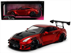 �~�j�J�[�@1/18�@JadaTOYS�@�X�J�C���C��GTR�@LBWorks�@���b�h���^���b�N�F�@�@Nissan GT-R (R35) Liberty Walk Body Kit 2.0 ? Candy Red with Carbon Black Hood ? Pink Slips�y����\�񏤕i�z