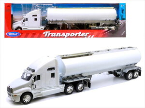 �~�j�J�[�@1/32�@�P�����[�X�@Kenworth T2000�@�^���N���[���[�@�g���[���[�g���b�N�@���F�@Kenworth T2000 Semi Truck Black w/ Silver Tanker Trailer�@WELLY�y�\�񏤕i�z