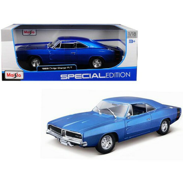 楽天市場】ミニカー 1/18 maisto☆1970 ダッジチャージャー 青 1969 