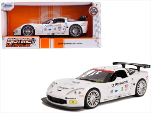 ミニカー 1/24 JadaTOYS☆2005 シボレー・コルベット C6R 白 アメ車【予約商品】