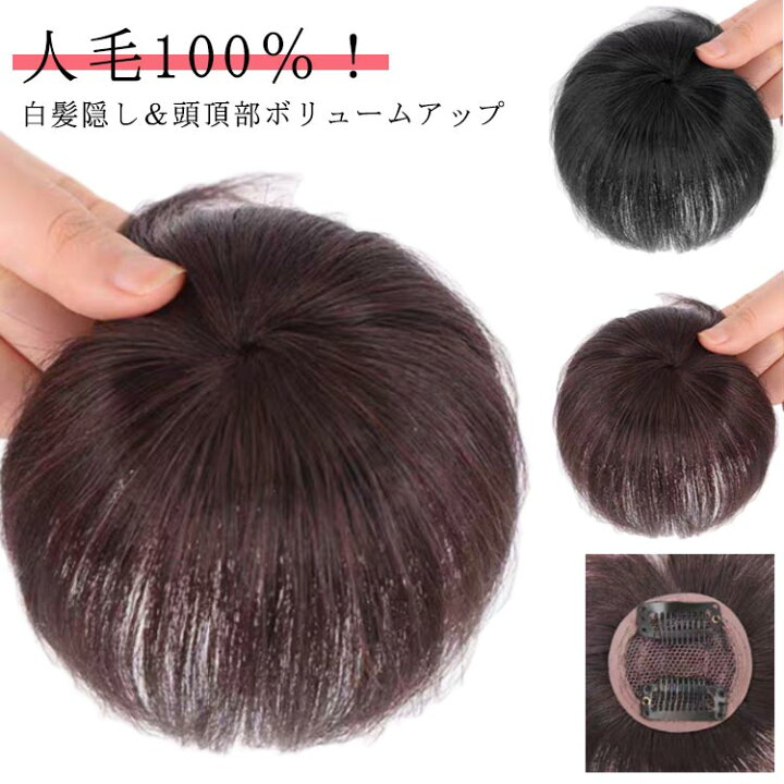 楽天市場】人毛100％ 部分ウィッグ 頭頂部 ウィッグ ヘアピース 自然 