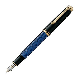 ペリカンPELIKANスーベレーン万年筆M600ブラック/ブルー青縞