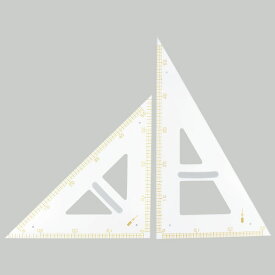 【ウチダ】大三角定規 透明（アクリル樹脂）PP-6　8-616-6009　【算数　数学】