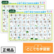 どこでも学習館 小学一年生 漢字表 お風呂ポスター 書き順 イラスト付き A3 ユポ紙 防水 2枚 1年生 小学…