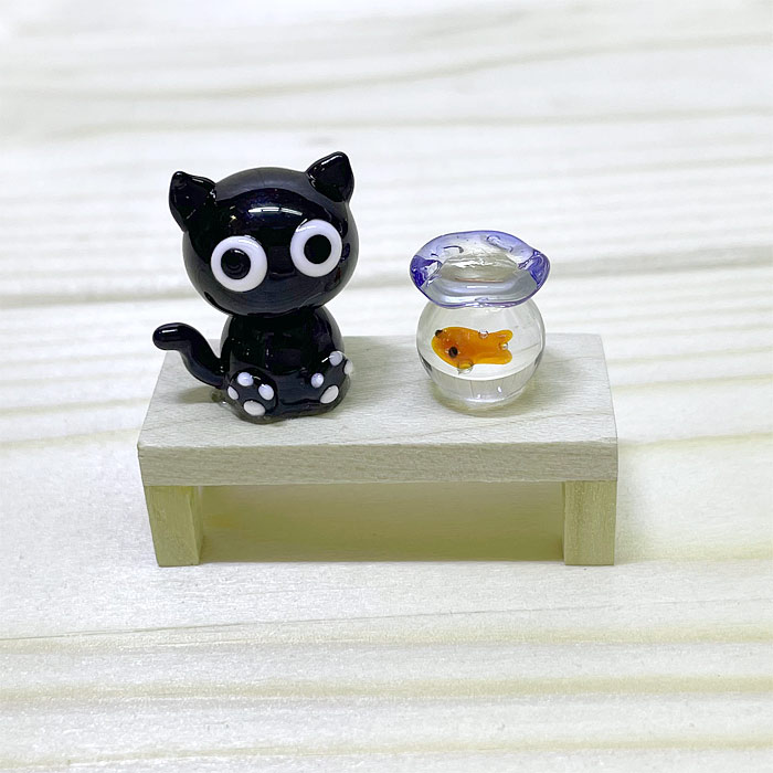 ガラス細工 猫 ねこ ネコ 【最安値挑戦！】