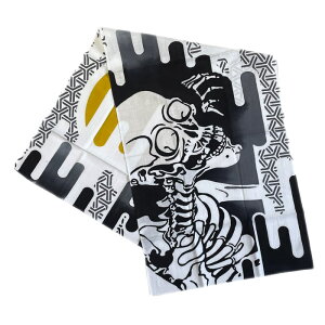 注染手ぬぐい がしゃ髑髏(どくろ) 日本製 浮世絵柄 手拭い プチギフト ちょっとした贈り物にも 和雑貨 ドクロ柄 てぬぐい